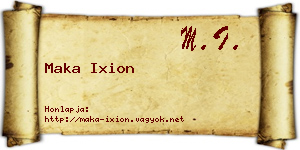 Maka Ixion névjegykártya